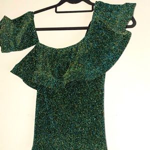 Green shimmering top